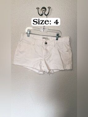 Old Navy White Frayed-Hem Denim Shorts
